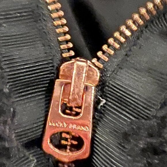 Lucky Brand Women's Hooded Teddy Black Coat Full Zip Faux Sherpa Size Large - Picture 9 of 10